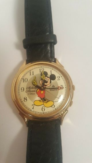 Vintage Watch Mickey Mouse Melody Alarm Disney Lorus Quartz Retro Collectable