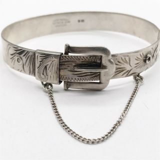 Vintage Solid Sterling Silver Excalibur Belt Buckle Ladies Bracelet Bangle