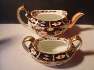 Vintage Royal Crown Derby Imari Teapot And Sugar Bowl,  Without Lids.