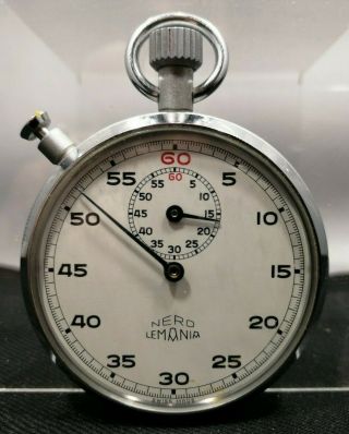 Lovely Vintage Nero Lemania Stopwatch In Good Order Su303