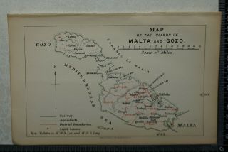 1901 Vintage Colonial Office Map Of The Islands Of Malta And Gozo