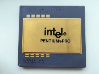 Intel Pentium Pro 200mhz,  Kb80521ex200,  Sl22t,  Rare Vintage Cpu,  Gold,  Top Cond