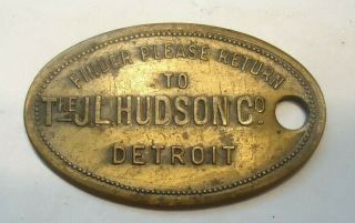 Vintage Brass Charge Account Token J.  L.  Hudson Co.  Detroit,  Michigan