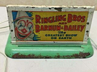 Vintage American Flyer Ringling Brothers And Barnum & Bailey Circus Lighted Sign