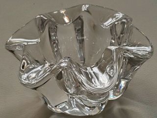 Vintage Art Vannes France Art Noveau Crystal Glass Vase Signed Ashtray Bowl Rare