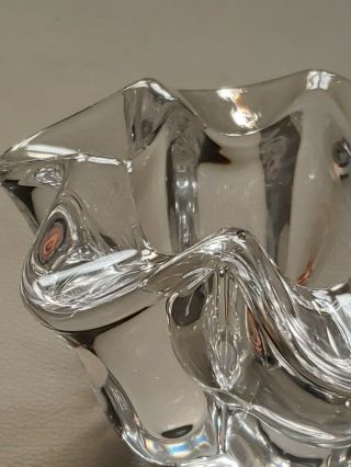 Vintage Art Vannes France Art Noveau Crystal glass Vase Signed ashtray bowl rare 4