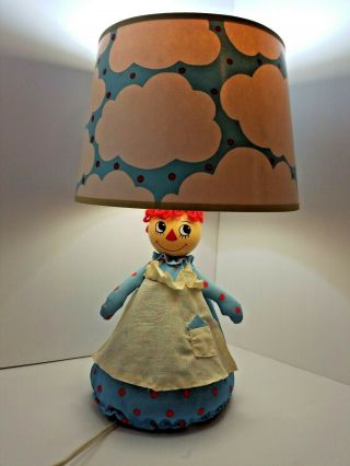 Vintage 1978 Raggedy Ann Lamp With Shade Nursery Originals Raggedy Ann Doll