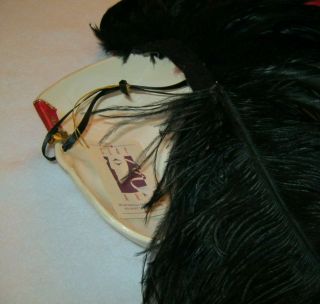 VINTAGE CLAY ART CERAMIC MASK EXTREMELY RARE WALL DECOR - BLACK & RED FEATHERS 6