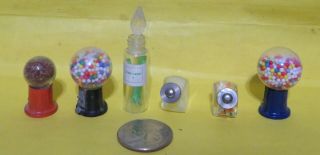 Vintage Dollhouse General Store Fairy Garden Candy Jars Stick Candy Gumball