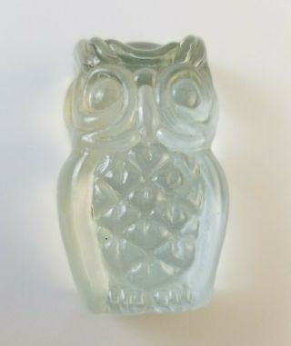 Viking Glass Vintage Clear Glass Owl Paperweight Made In The U.  S.  A.