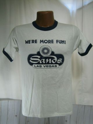 Vintage 80s Sands Las Vegas Casino Hotel T - Shirt By Screen Stars M Thin Vtg