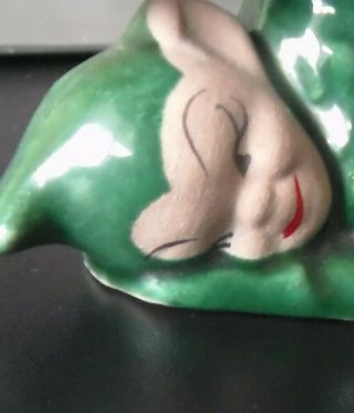 Vintage Gilner? Xmas Green Headstand Pixie Elf Ceramic Figurine S.  Ca 1950’s