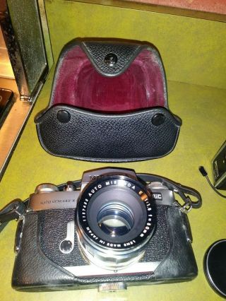 Vtg Miranda Auto Sensorex EE Film Camera 35mm f1.  8 Lens Flashes Accessories Case 3