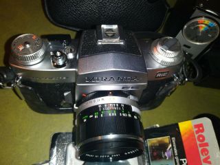 Vtg Miranda Auto Sensorex EE Film Camera 35mm f1.  8 Lens Flashes Accessories Case 4