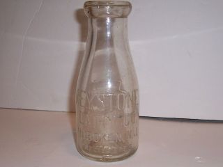 Vintage Old Milk Bottle.  Keystone Dairy Hoboken N.  J.