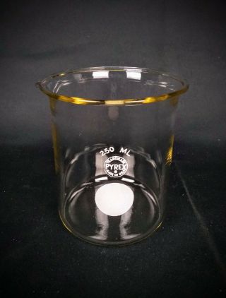 Vintage Pyrex 250ml Glass Beaker Chemistry Lab Trademark Made In Usa