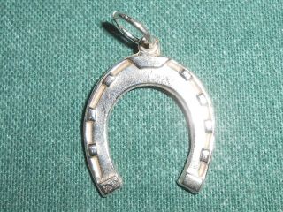 Vintage Sterling Silver Horseshoe Good Luck Equestrian Charm - Pendant