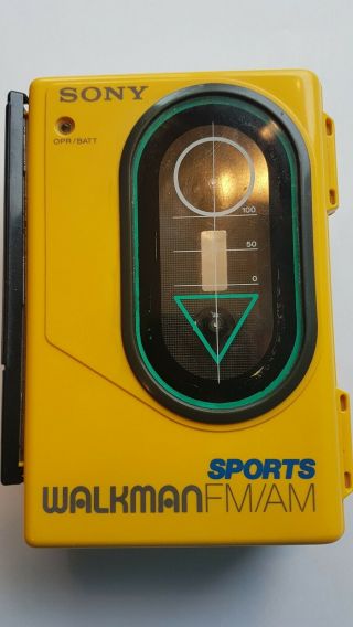 Vtg Yellow Sony Sports Walkman Wm - 45 Cassette Player