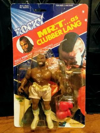 Vintage 1983 Mr.  " T " Clubber Lang 6 1/2 " Rocky Action Figure Pac Toys Boxing