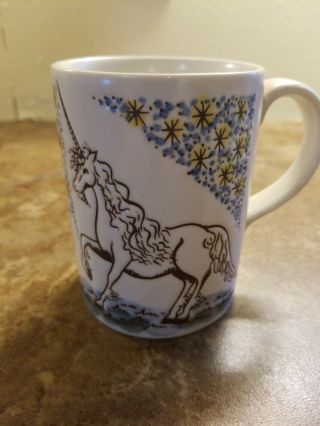 Vintage Unicorn Mug Embossed Stoneware Coffee Cup Otagiri Japan