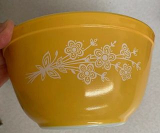 Vtg Pyrex Golden Butterfly Mixing Nesting Bowl 402 1.  5 Great Color