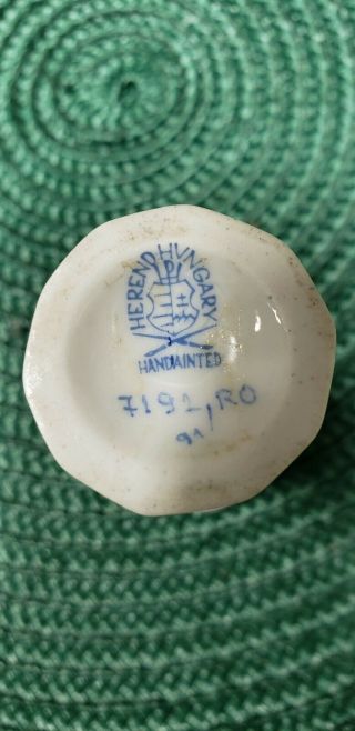 Vintage Herend Hungary Rothschild Bird porcelain mini vase 2