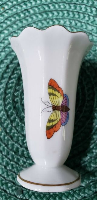 Vintage Herend Hungary Rothschild Bird porcelain mini vase 4