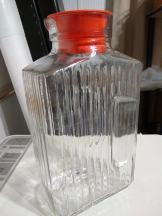 Vintage Anchor Hocking 2 Quart Orange Juice Beverage Glass Water Container