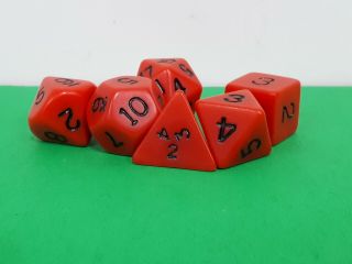 Red Set Of 6 Vintage Dungeons & Dragons Dice Role Playing Fantasy Ad&d