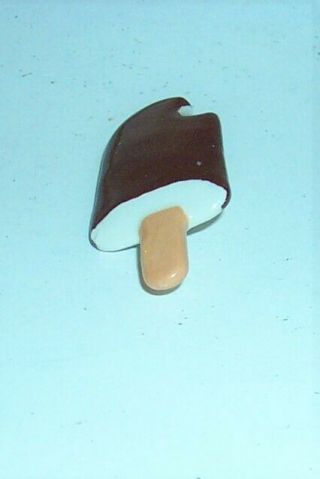 Vtg Hand Painted " Flying Colors " Ceramic Ice Cream (brown Cow) Pin 1980s
