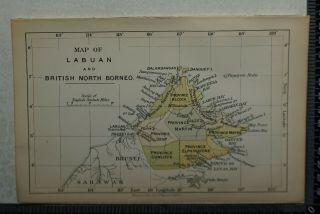 1901 Vintage Colonial Office Map Of Labuan And British North Borneo