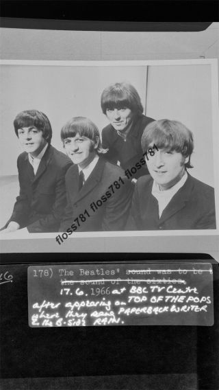 Vintage Negative Photograph The Beetles Top Of The Pops Paperback Writer 1966