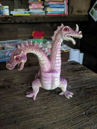 Imperial Two Headed Purple Dragon Figure Vintage 1983 Dragons Knights Daggers