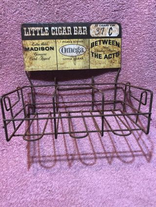 Vintage Advertising Little Cigar Bar Tobacco Store Display Man Cave Omega