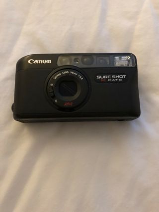 Vintage Canon Sure Shot K Date 35mm Point And Shoot Film Camera
