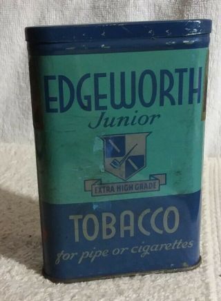 Vintage Edgeworth Junior Extra Pipe Cigarette Tobacco Pocket Tin