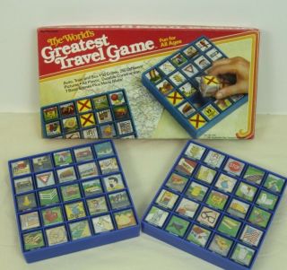 Worlds Greatest Travel Game Roadtrip Bingo Vtg 80s