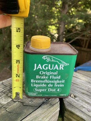 Rare VINTAGE Jaguar Car Brake Fluid OIL CAN Metal Oil Can Gas Station Sign 2