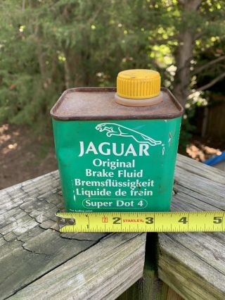 Rare VINTAGE Jaguar Car Brake Fluid OIL CAN Metal Oil Can Gas Station Sign 3