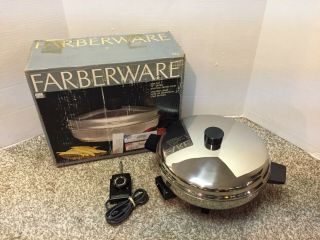 Vintage Farberware Stainless 12” Electric Skillet Lid Controller Model 322 Usa