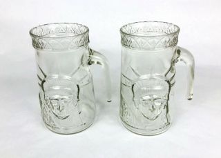 Vintage 1985 Statue Of Liberty Glass Set Of 2 Mug Stein Cup 1886 1986