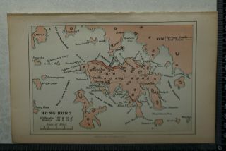 1901 Vintage Colonial Office Map Of Hong Kong