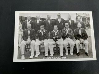Vintage 1946 Sussex County Cricket Club Postcard Size