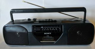 Sony Cfs - 201 Boombox Am/fm Stereo Radio Cassette Player Recorder Vintage