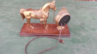 Vintage 1950s Sessions Metal Wood Shelf Mantle Horse Clock Parts Repair 6