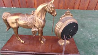 Vintage 1950s Sessions Metal Wood Shelf Mantle Horse Clock Parts Repair 7