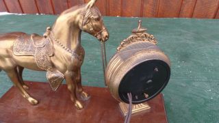 Vintage 1950s Sessions Metal Wood Shelf Mantle Horse Clock Parts Repair 8
