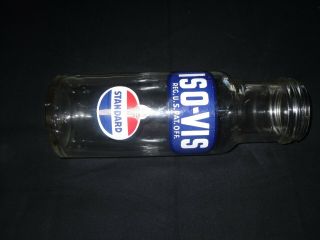 Amoco Vintage Iso - Vis - - Glass Bottle - Figures 9 - 47 At Bottom 10 " Tall