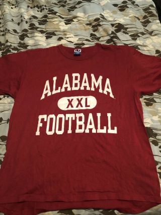 Rare Vintage Champion Alabama Xxl Football T Shirt Size Xl Crimson Tide Heavy