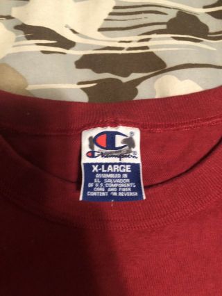 Rare Vintage Champion Alabama XXL Football T Shirt Size XL Crimson Tide Heavy 2